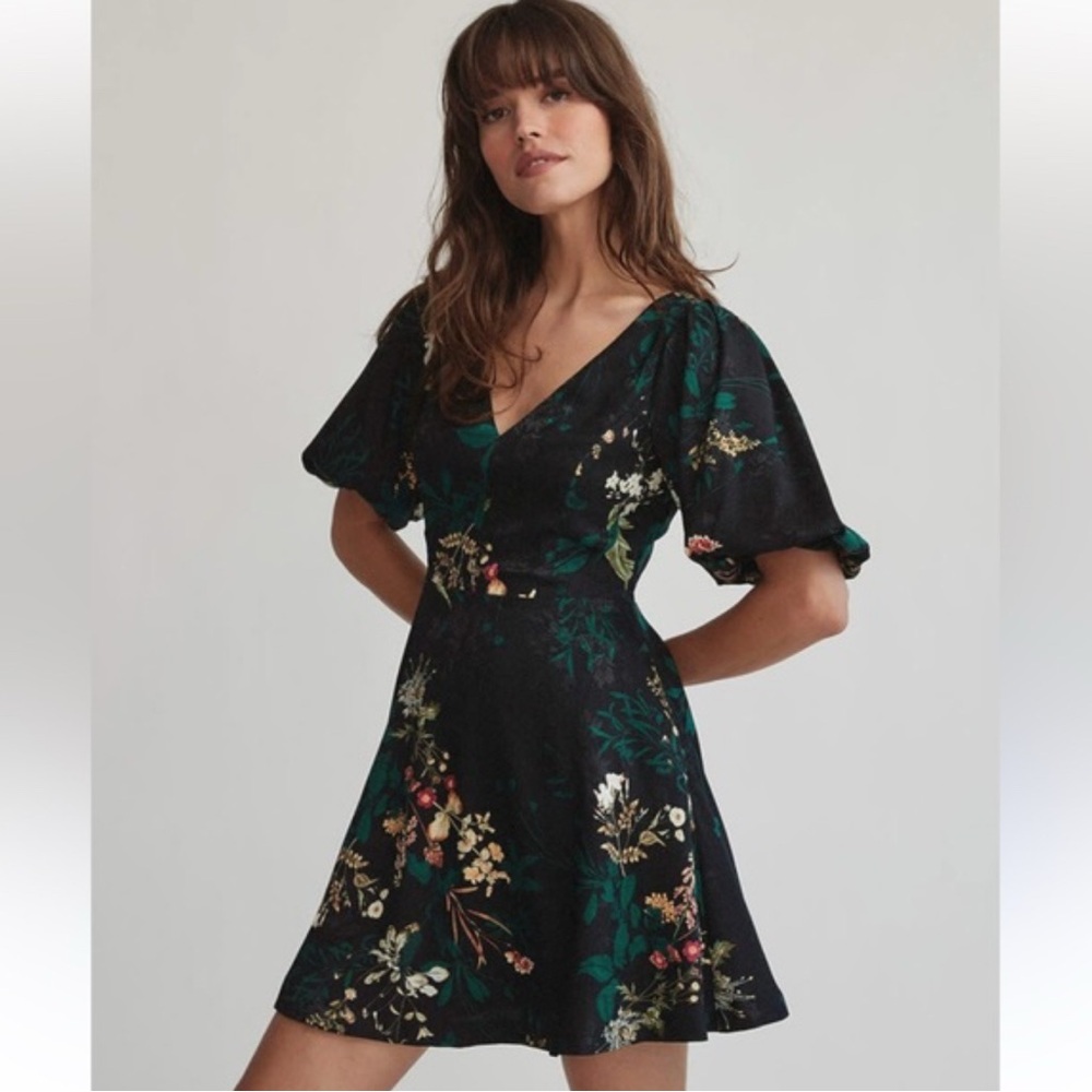 RW&CO. Black Floral Mini Dress